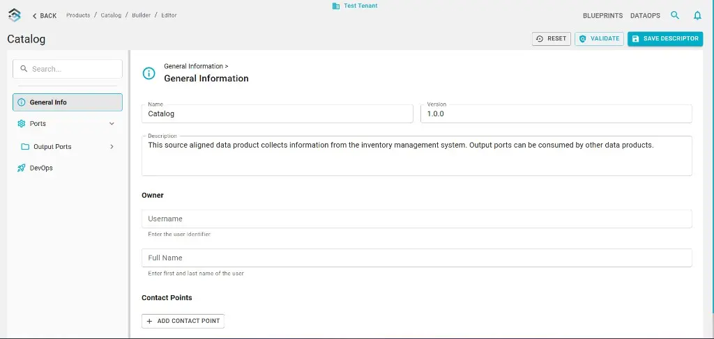 Builder editor – General Information