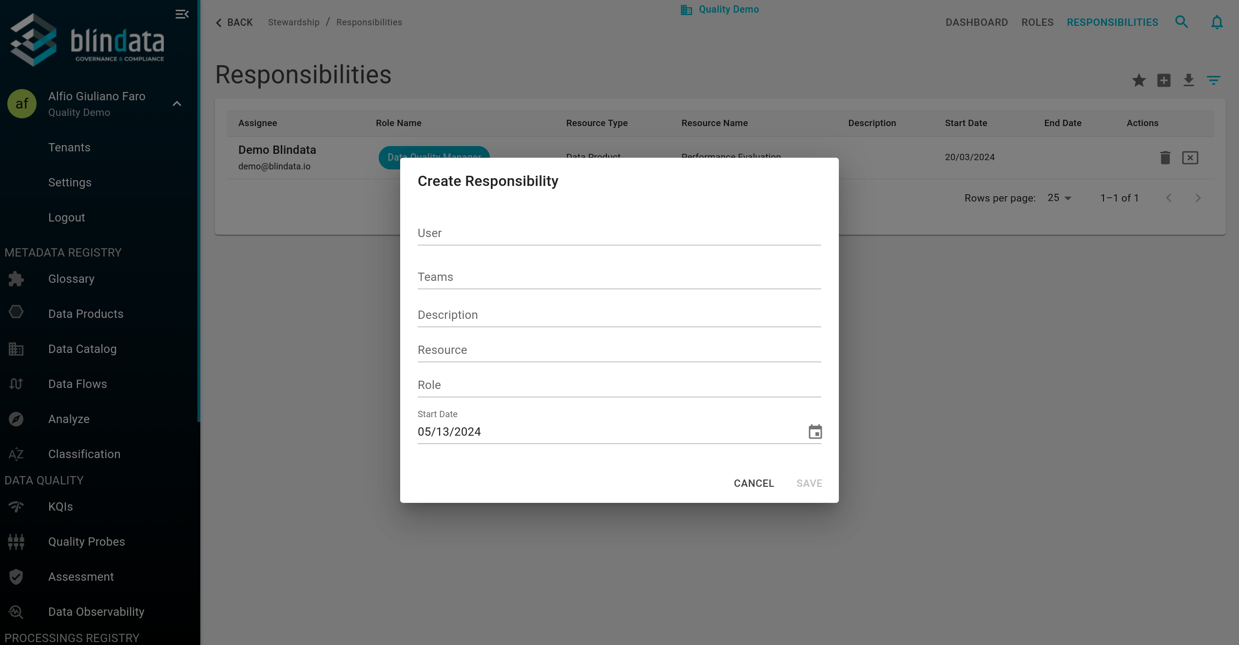 Responsibility Modal