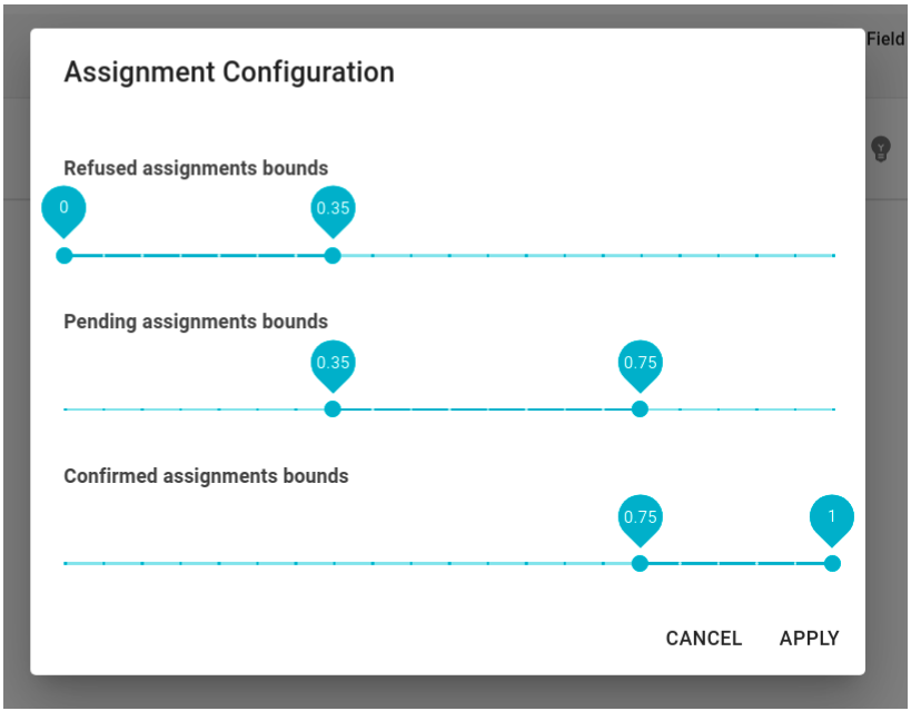 Assignments threshold configuration