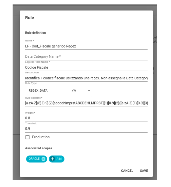 Classification rule example