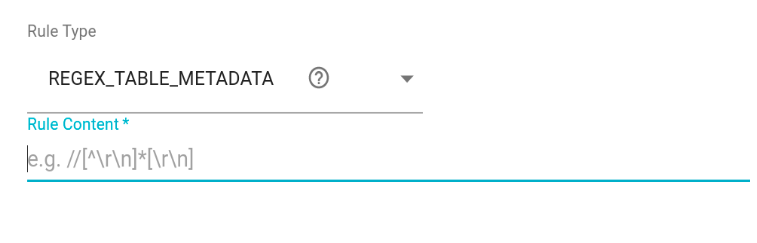 Classification rule REGEX_TABLE_METADATA