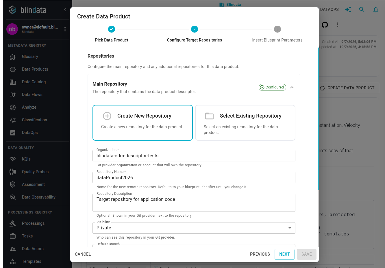 Create the main repository
