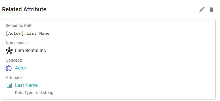 Related Attribute – semantic path and details