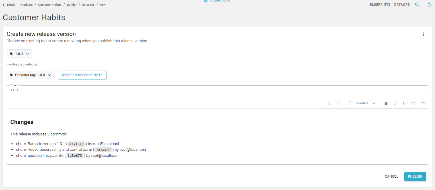 Create new release from Git tag