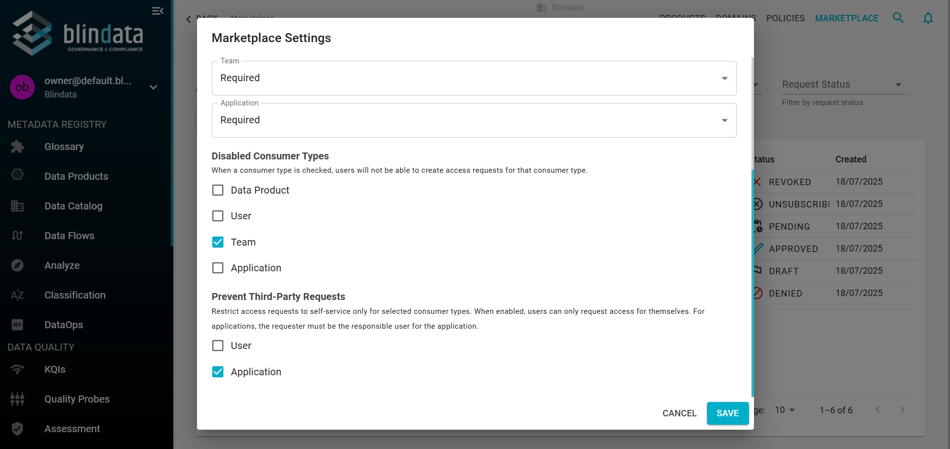 Consumer Type Restrictions Configuration