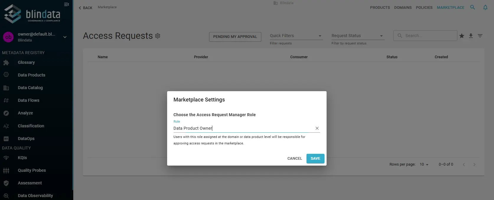 Access Request Manager Role Configuration