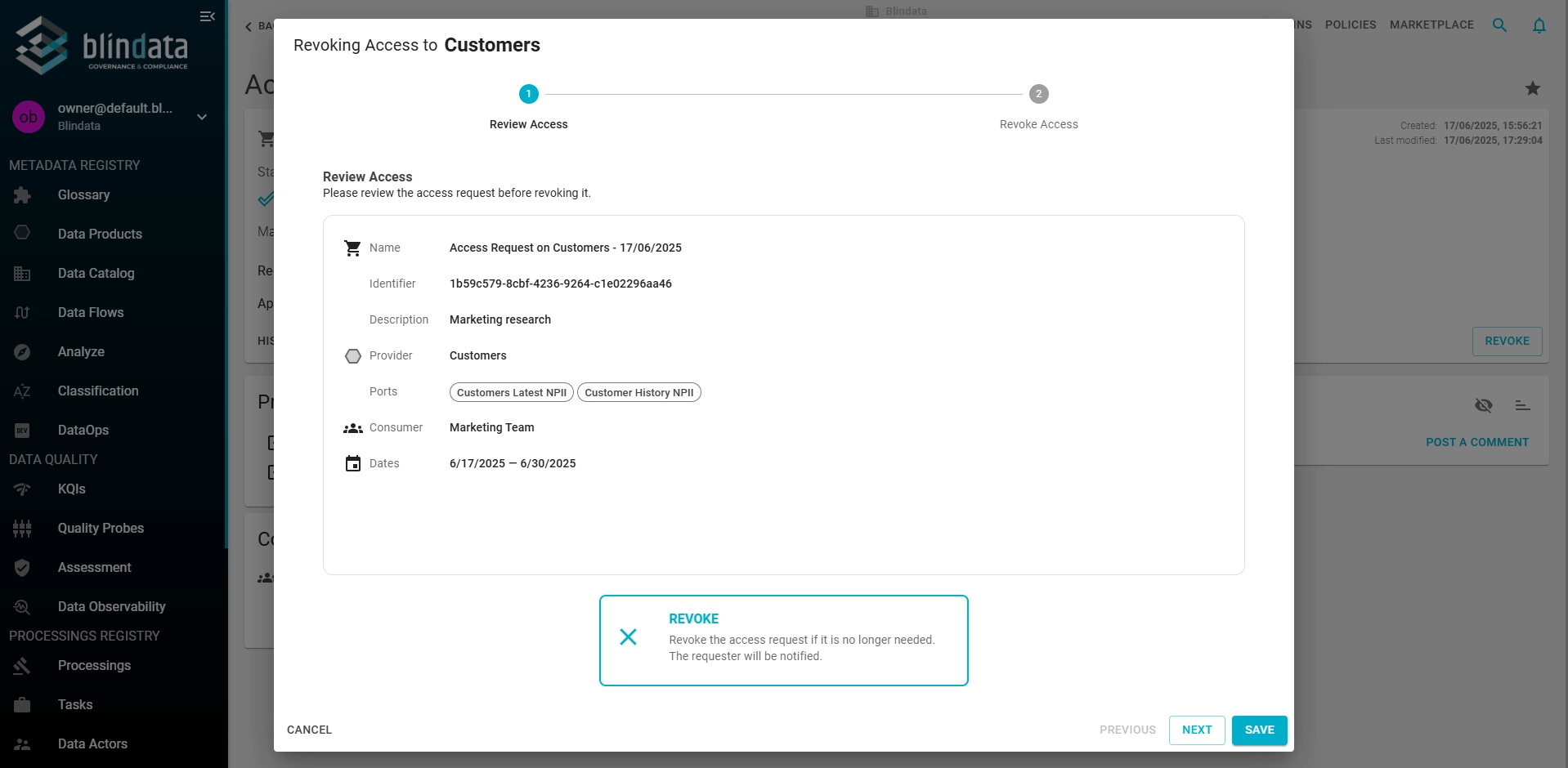 Revoke Access Request