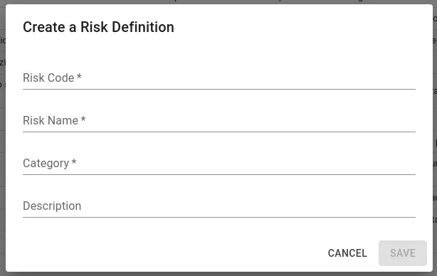 Risk Definition Form