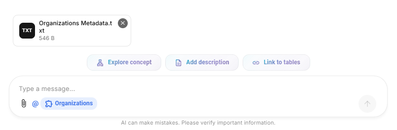 Attach a file with page context and quick actions