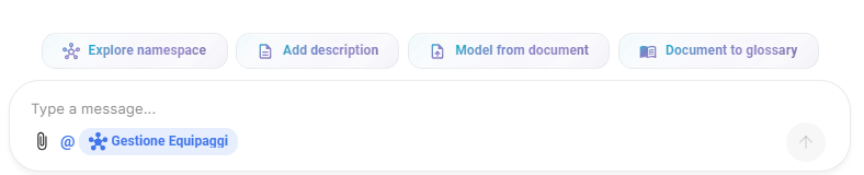 Quick actions for a namespace in page context