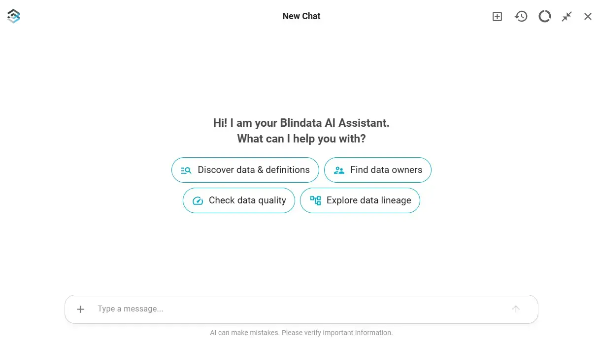 Open the Blindata AI Assistant from the toolbar