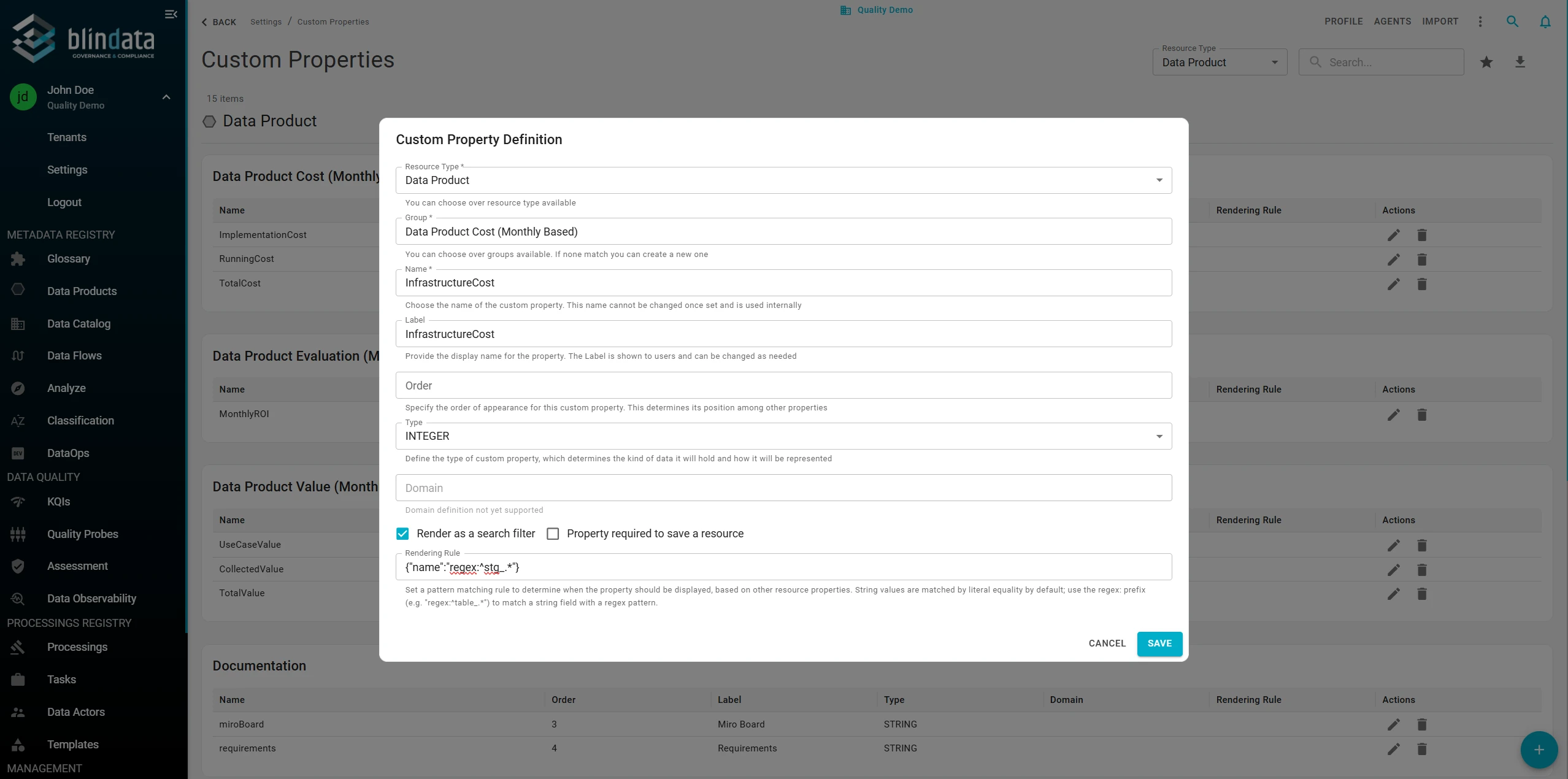 Custom Properties Definition