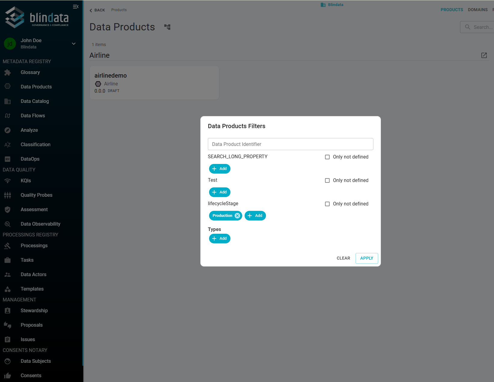 Data Products filtered by a custom property