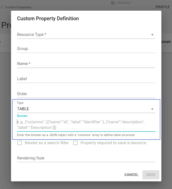Domain Editor Modal